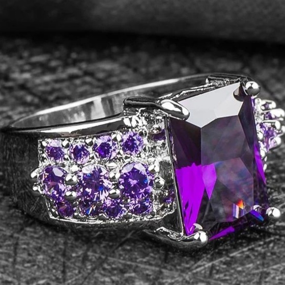 Women Purple & Silver Ring .925 Nwt - Picture 7 of 7